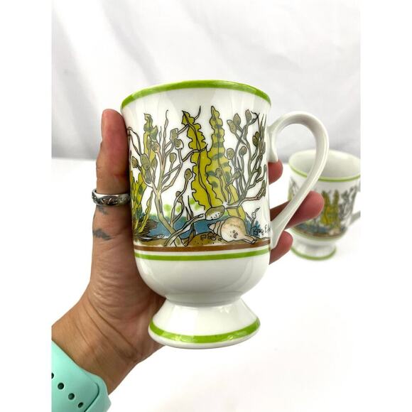 VTG Underwater Bruce E Hart Mug Cups Set of 2 GHC Signed Printed - Picture 9 of 11